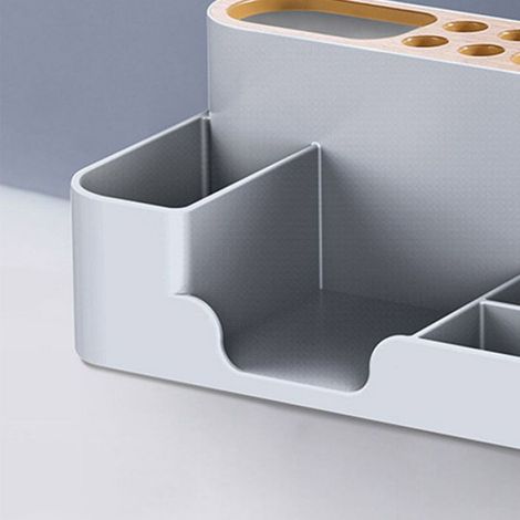 Organisateur de stockage de bureau Boîte de rangement de bureau en plastique multi-grille, meuble rangement Grise (1/5)