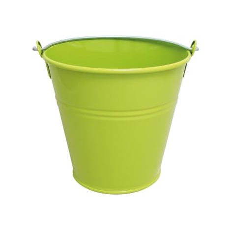 Seau 3,5L - Ø20 cm Acier Galvanisé Vert – Étanche, Antirouille – Jardin, Cendres, Eau, Décoration – Anse Métal - 040191