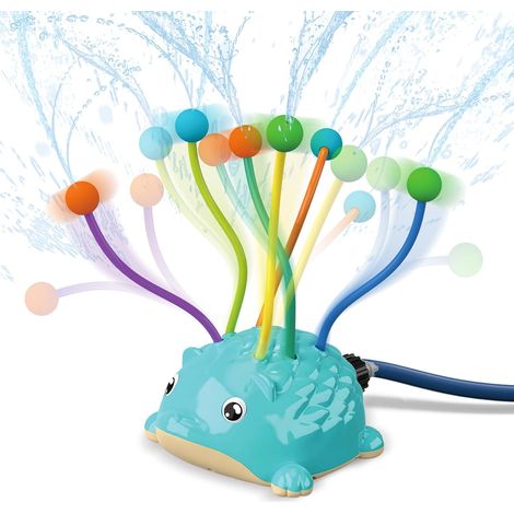 Arroseur 2 en 1 pour enfants, jouet d'arrosage extérieur pour le jardin et la pelouse avec des tentacules d'eau, se fixe au tuyau d'arrosage, jouet d'arrosage amusant pour l'été (1/5)