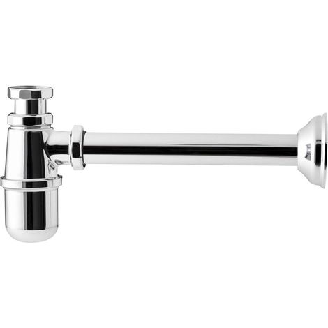 Sifone bottiglia in ottone cromato ø1"1/4 x 32 con rosone --17.2235 (1/2)