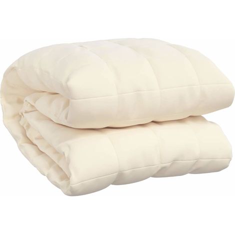 Weighted Blanket Light Cream 150x200 cm 7 kg Fabric vidaXL