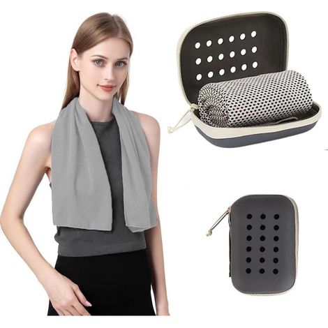 Serviette Microfibre - Serviette Sport Musculation - Serviette Piscine compacte, Ultra-légère et Rapidement sèche - Serviette de Bain Microfibre Parfait pour Sport, Fitness et la Plage（Gris）