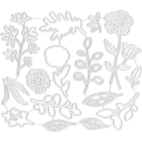 Découpe métal DIY scrapbooking, pochoir gaufrage fleurs plantes, carte décoration Pâques Noël (1/5)