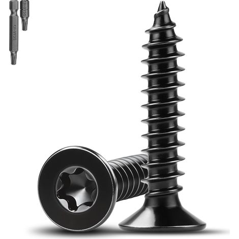 60 Pièces Vis a Bois Torx M5x25 mm Vis en Acier Inoxydable A2 V2A Tête Fraisée Autotaraudeuse Filetage Complet pour Montage de Meubles Tôle (1/5)