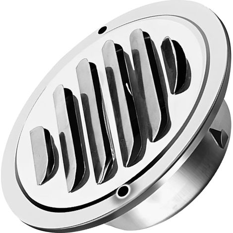 Couvercle de ventilation rond avec grille, capot à persiennes, pour ouvertures Ø 100 mm, argent, pour murs, plafonds, garages