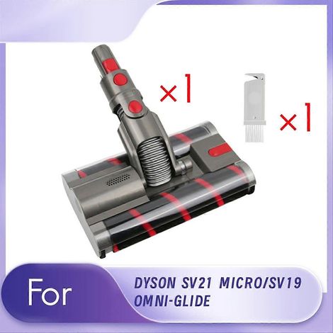 Pour SV21 MICRO/SV19 OMNI-GLIDE Kit de brosses à double rouleau, tête d'aspirateur, tête de nettoyage à rouleau souple (1/5)