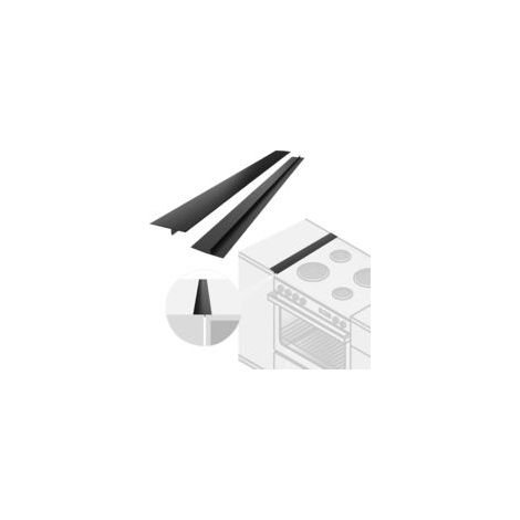 Lot de 2 bandes comble-joints en silicone pour four, longueur 25 pouces, noir (1/5)