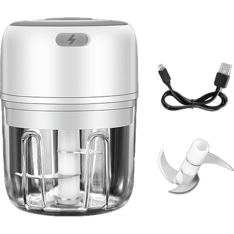 Mini Hachoir Électrique - Lame En Acier Inoxydable 304 - Rechargeable USB - Étanche - Pour Ail Oignons Fruits Légumes - 1 Pièce (1/5)