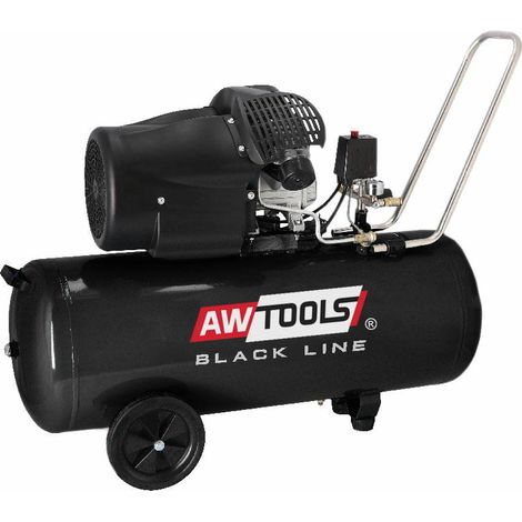 Kompressor AWTOOLS AC100V 100L 3.0HP Black Line, ideal für den professionellen Einsatz und pneumatische Werkzeuge, große Kapazität, leistungsstark, effizient, hohe Leistung und Haltbarkeit.