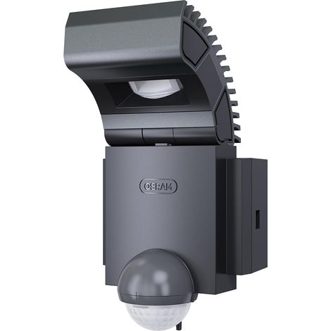 Osram LED Spot, Noxlite, lampe d'extérieur, spot extérieur orientable à 60° et inclinable à 70°, détecteur de mouvement, capteur crépusculaire, anthracite, blanc froid - 6000K (1/5)