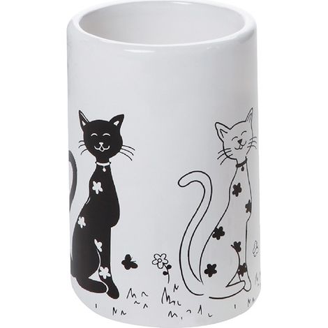 Bicchiere serie fibi in ceramica bianco decorato (1/3)