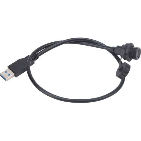 Connecteur USB étanche TypeC femelle à verrouillage fileté, prise de courant pour montage sur panneau E10TPC-TF-F/U3-A-M (0,3 m) (1/5)