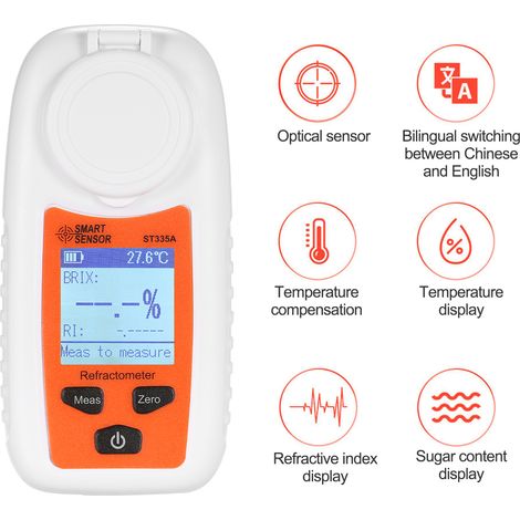 Refrattometro digitale LCD portatile SMART SENSOR ST335A per test della percentuale di zucchero nel miele, rilevatore di concentrazione di soluzione, strumento di analisi del contenuto di soluzione, s