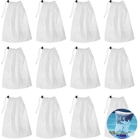 Lot de 12 Sacs de récupération de Rechange, en Filet, avec Cordon de Serrage, pour aspirateur de Piscine, pour Attraper Les Feuilles et Les Petites saletés (1/5)