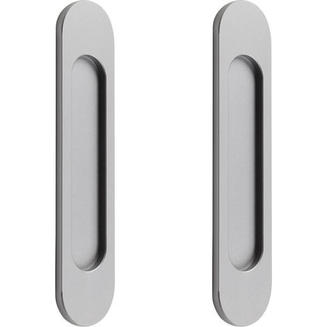 Maniglia ovale autoadesiva per porte scorrevoli, non richiede foratura, adatta per porte scorrevoli a scomparsa, finestre e armadi (18 cm, grigio) (1/5)