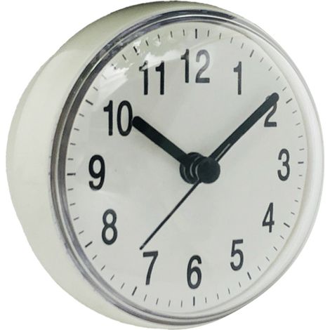 Horloge Murale à Ventouse - Horloge Étanche Anti-buée pour Salle de Bain et Cuisine - Diamètre 7,4 cm - Affichage Grand Format - Alimentation Pile AAA (1/5)
