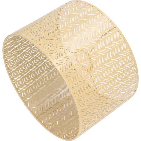 Abat-jour tambour E27 E14 à clip en forme de feuille de sapin, en métal ajouré, décoratif, doré, pour lampe de table, applique ou plafonnier. (1/5)