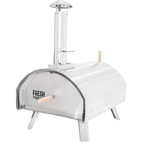 Premium Extra Groß Outdoor-Pizzaofen ⌀35cm Stahl Holz Kohl