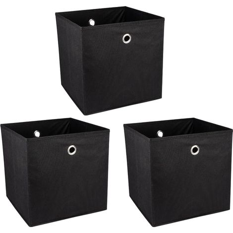 Lot de 3 Boîtes de rangement pliables, Carton résistant, Nylon, 30x30x30 cm, Pour maison (1/4)