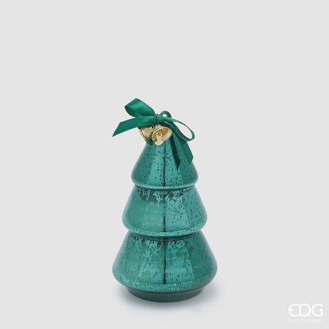 EDG Enzo De Gasperi Candela Pino di Natale con Profumo H 16 Cm D 8,5 Cm Greenwood Breeze