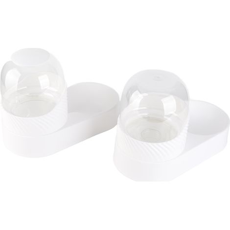 Distributeur d'eau et de nourriture pour animaux de compagnie, Transparent, amovible, automatique, pour chat, ensemble d'abreuvoir pour chien, chiot, 2000ml, blanc (1/5)