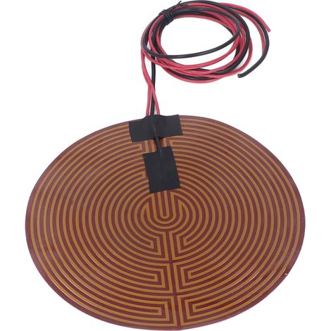Film chauffant PI de 220 mm de diamètre, chauffage rapide, thermistance 100K sécurisée, adhésif puissant, film chauffant en polyimide PI pour imprimante 3D, 24 V CC, 180 W (1/5)