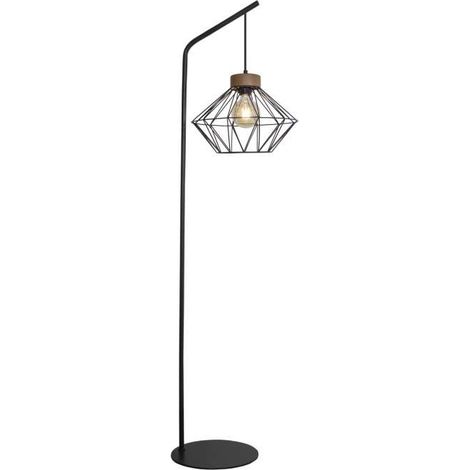 Lámpara de Pie modelo Antibes acabado negro, 149cm(alto) 34cm(ancho) 40cm(largo)