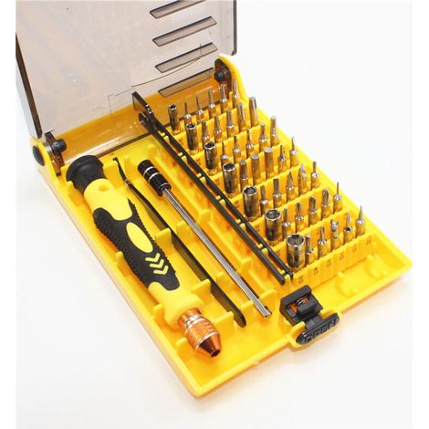 Kit di cacciaviti di precisione magnetici 45 in 1 con pinzette e prolunga per riparazioni di apparecchi elettrici, telefoni cellulari, DVD, TV e computer.