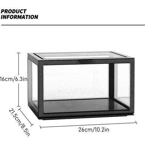 Aufbewahrungsbox für Puppenfiguren, Pop Mart Displaybox mit hoher Transparenz, versiegelte und staubdichte Vitrine für Überraschungsboxen, schwarz. (1/5)