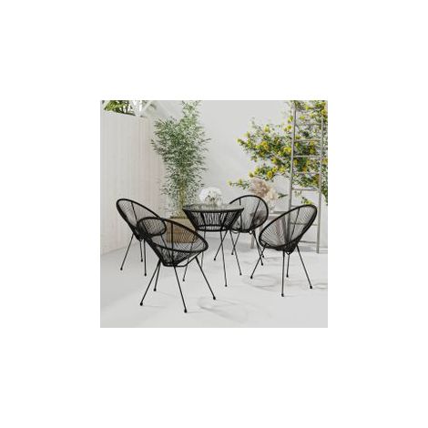 Ensemble à manger de jardin 5 pcs Noir (1/5)