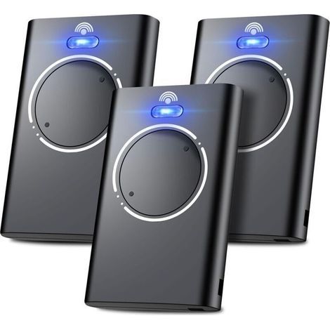 SABIR Lot de 3 Telecommande Portail, Telecommande Porte de Garage, Telecommande 868MHz, Compatible avec XT2 868 SLH LR, XT4 868 SLH LR, 2 Canaux Noir (1/4)