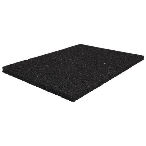Tapis de protection de bâtiment l. 1,25 m L. 10 m épaisseur 10 mm noir caoutchouc granulé sans insert tissé