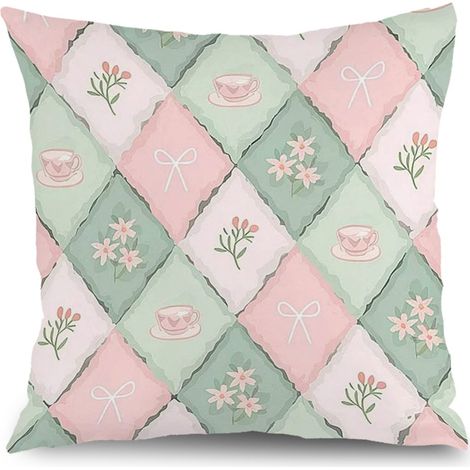Housse de coussin floral coloré, décoration canapé,40×40cm (1/5)