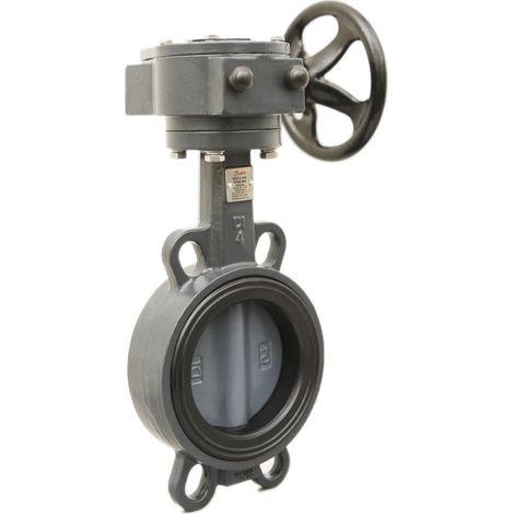 Danfoss Hand-Absperrklappe VFH2-WG, DN 100, PN 16, Kvs 569m3/h, Zwischenflansch, Schneckenradgetriebe, Gusseisen (1/4)