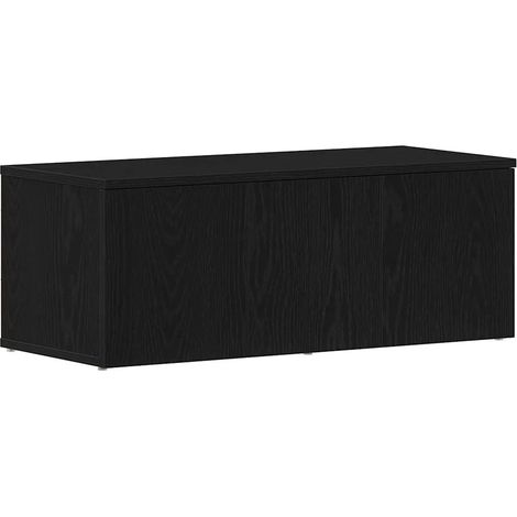 Meuble TV bas avec tiroir design moderne 80 x 34 x 30 cm en bois d'ingénierie chêne noir (1/5)