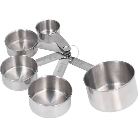 5-teiliges Set stapelbarer Messbecher aus Edelstahl mit Skala – Küchenhelfer zum Kochen und Backen (1/5)