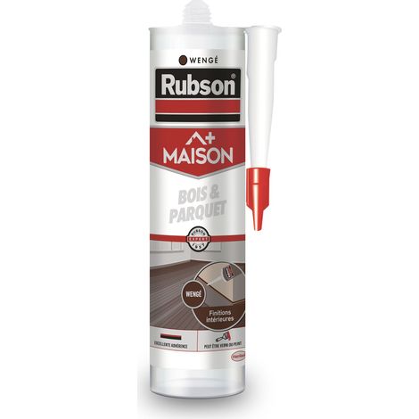 Rubson Maison Mastic Bois & Parquet couleur Wengé, Mastic acrylique pour tous supports bois et maçonnerie, Joints pour intérieur et extérieur, cartouche de 280 ml