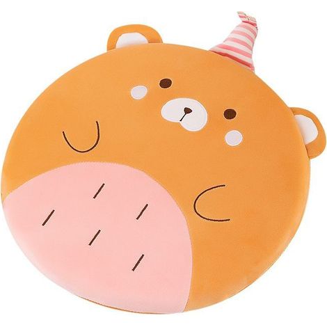 Coussin de chaise rond pour enfant en mousse à mémoire de forme, coussin de sol adapté pour chambre d'enfant et école, motif ours (1/4)