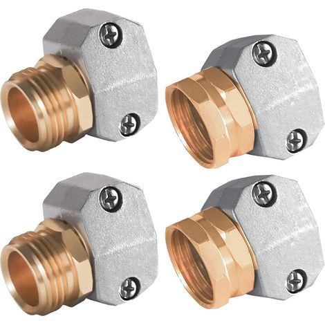 [Kit de réparation pour tuyau d'arrosage] [4 pièces] [Joint aluminium et chuck zinc] (1/5)