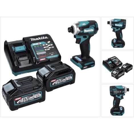 Makita TD 001 GM2 Akku Schlagschrauber 40 V 220 Nm 1/4" XGT Brushless + 2x Akku 4,0 Ah + Ladegerät (1/5)