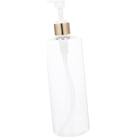 Botella de plástico transparente de 500 ml con dispensador de bomba, multiusos para el baño, champú, gel de baño. (1/5)