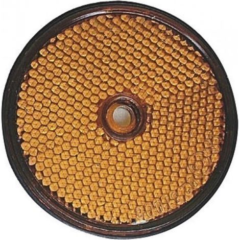 Catadioptre orange rond à visser ou autocollant