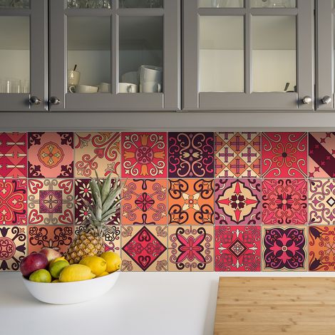 Sticker Mural Carrelage adhésif Cuisine Salle de Bain - 24 STICKERS CARRELAGES AZULEJOS ERALDO - 24stickers10x10cm (1/5)