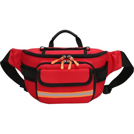 Erste-Hilfe-Bauchtasche leer, mit reflektierenden Streifen, für Outdoor & Reisen