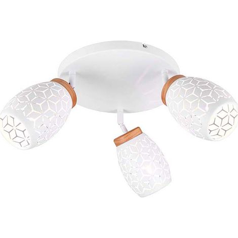 Deckenstrahler BIDAR Weiß 3-flammig mit Stanzmuster, Ø 58cm (1/4)