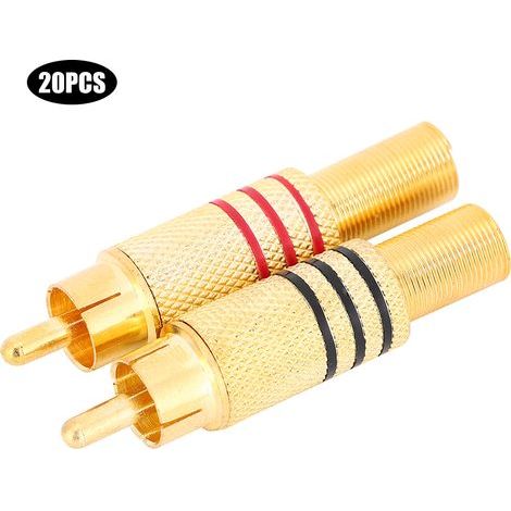 Connecteur RCA en Zinc, 20 pièces, Kits de remplacement de prise Audio AV pour équipement domestique (1/5)