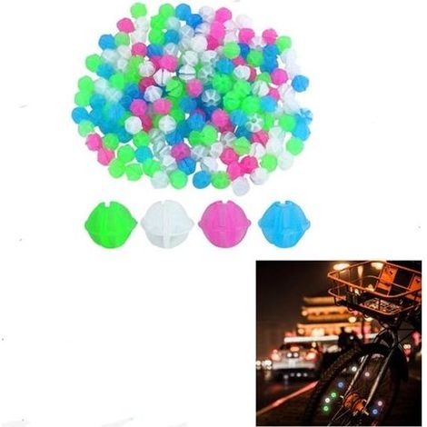 Lot de 36 perles phosphorescentes pour rayons de vélo - Décoration de roues pour enfants - Réflecteurs lumineux - Perles de vélo glow in the dark (1/5)