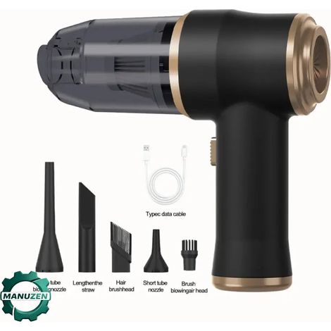 Manuzen - Aspirateur voiture sans fil compact – Noir