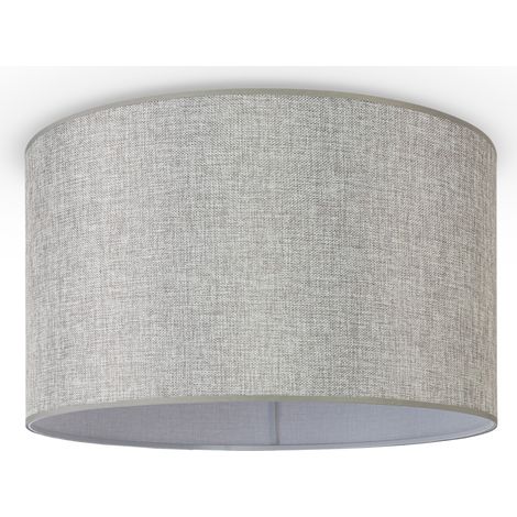 Paco Home Sospensione Soggiorno Plafone Stoffa Paralume Moderno Monocolore Rotondo Plafoniera - Bianca, Grigio (Ø45,5 cm) (1/5)