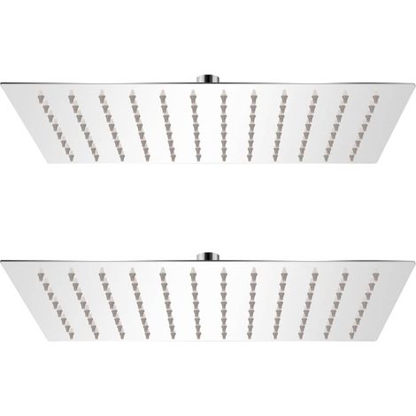 vidaXL Cabezal de ducha efecto lluvia 2 pzs acero inoxidable 20x30 cm (1/5)
